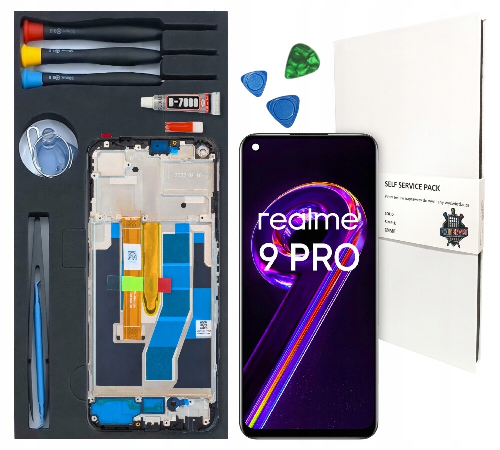 Displej pro Realme 9 Pro Kompletní opravná sada pro LCD Rámeček Originál Zila