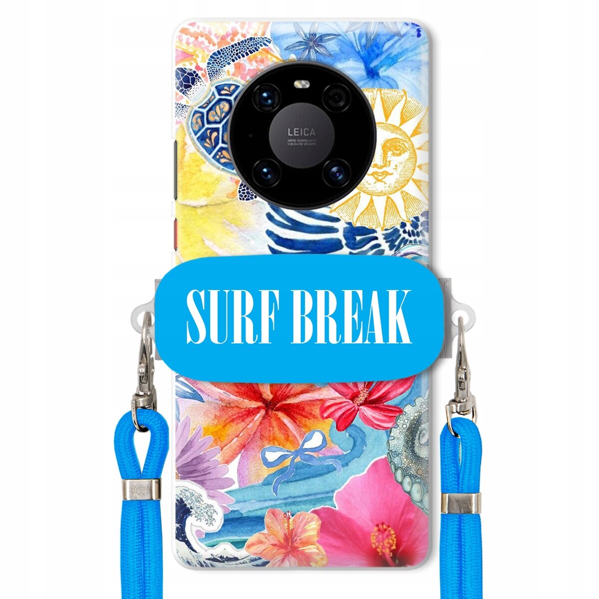 Pouzdro pro Huawei Mate 40 Pro Plus Vodítko Crossbody Blue Držák Surf Break