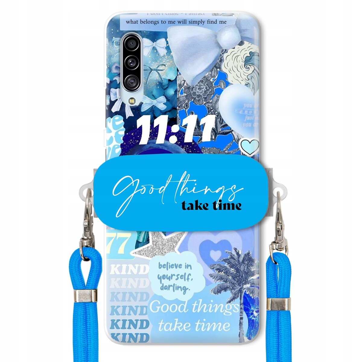 Pouzdro pro Samsung A90 Držák Crossbody vodítko Good Things Take Time Lata