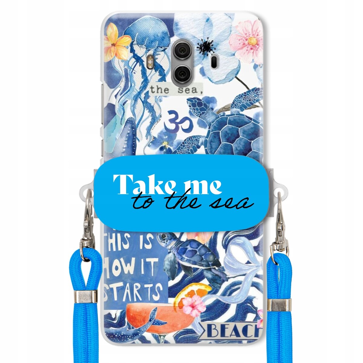Pouzdro pro Huawei Mate 10 Premium Vodítko modré Držák Take Me To The Sea