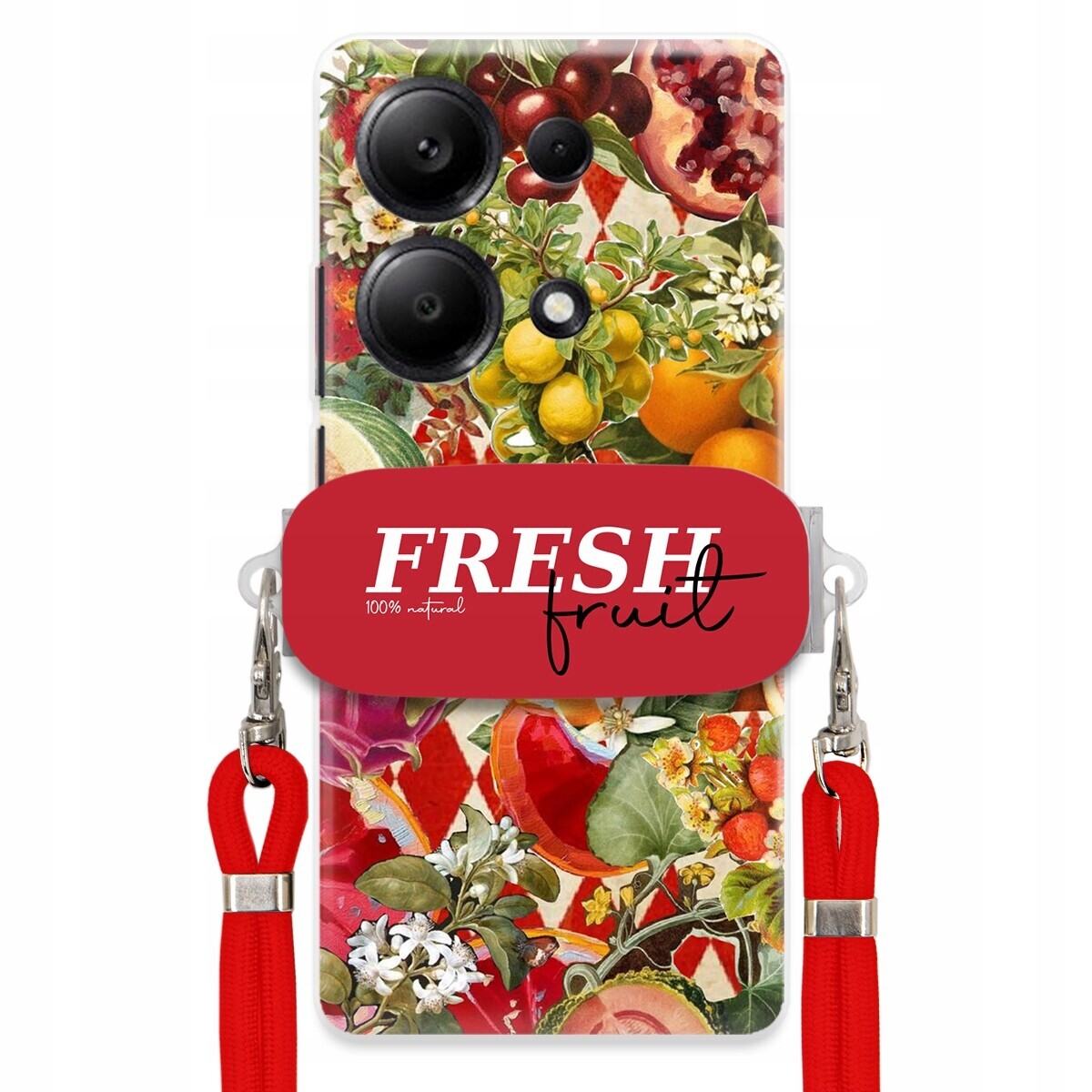 Pouzdro pro Xiaomi Redmi Note 13 Pro 4G Červené vodítko držák Fresh Fruit