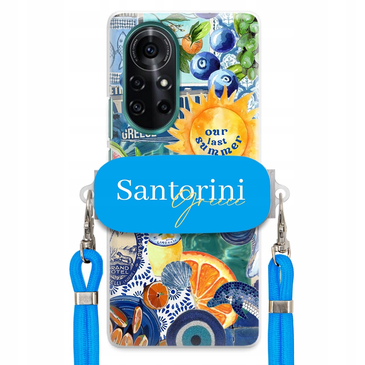 Pouzdro pro Huawei Nova 8 Pro Modré Crossbody vodítko držák Santorini Sea