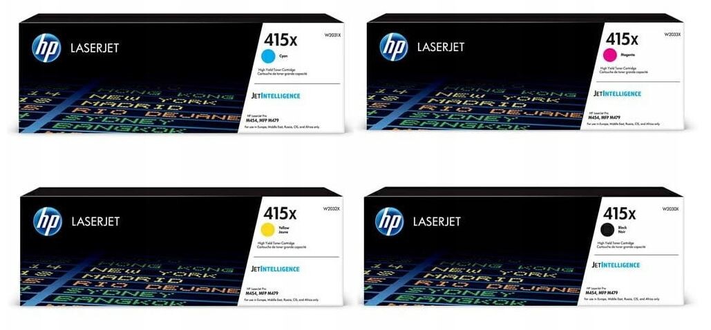 Sada Tonerů 4x Hp 415X černá W2033X W2031X W2032X W2030X