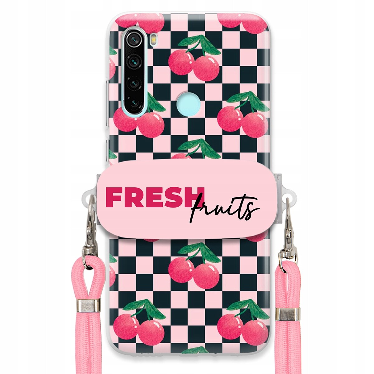 Pouzdro pro Xiaomi Redmi Note 8 2021 Růžové vodítko Držák Praktické Fresh Fruits