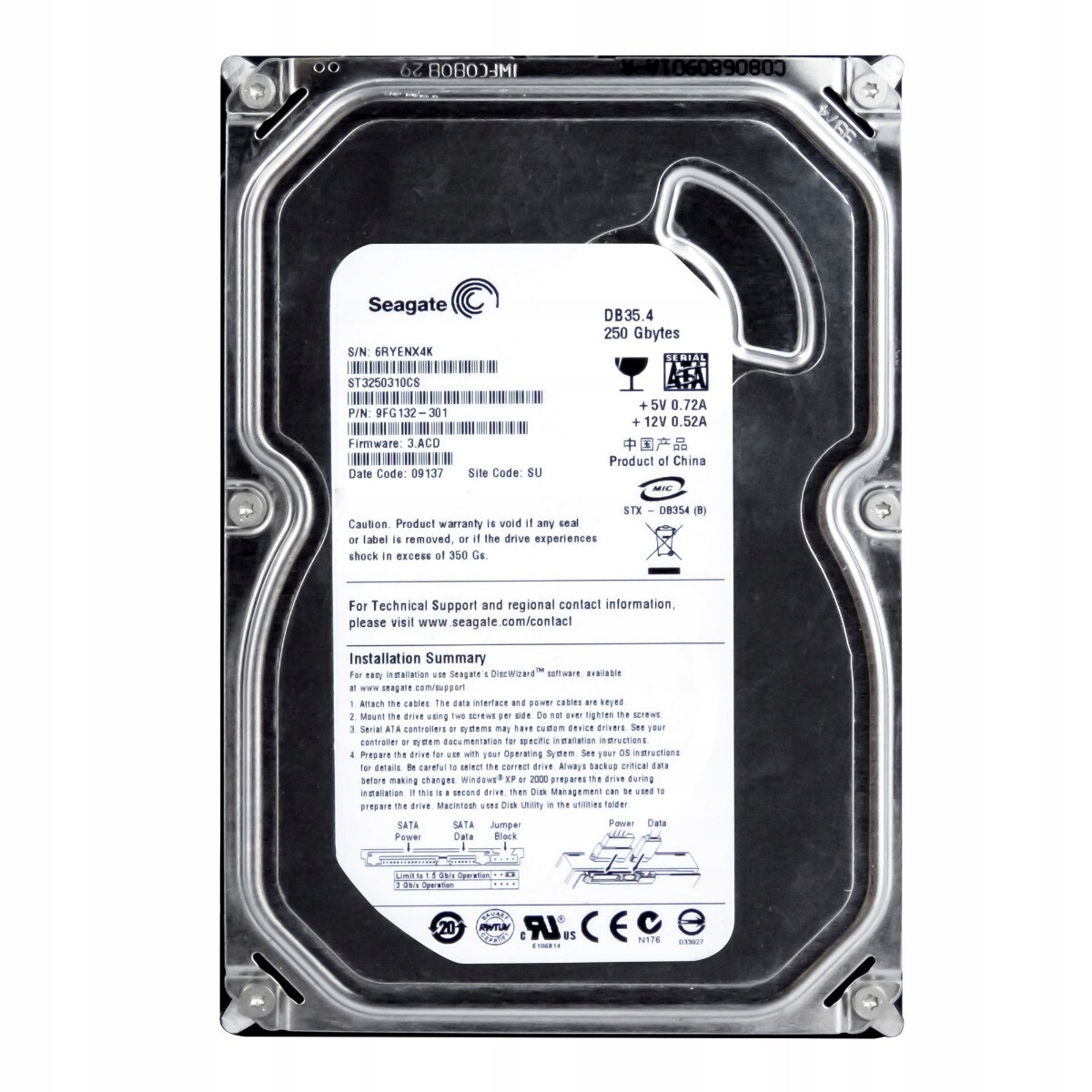 Seagate DB35.4 250GB 7.2K 8MB Sata II 3.5'' ST3250310CS