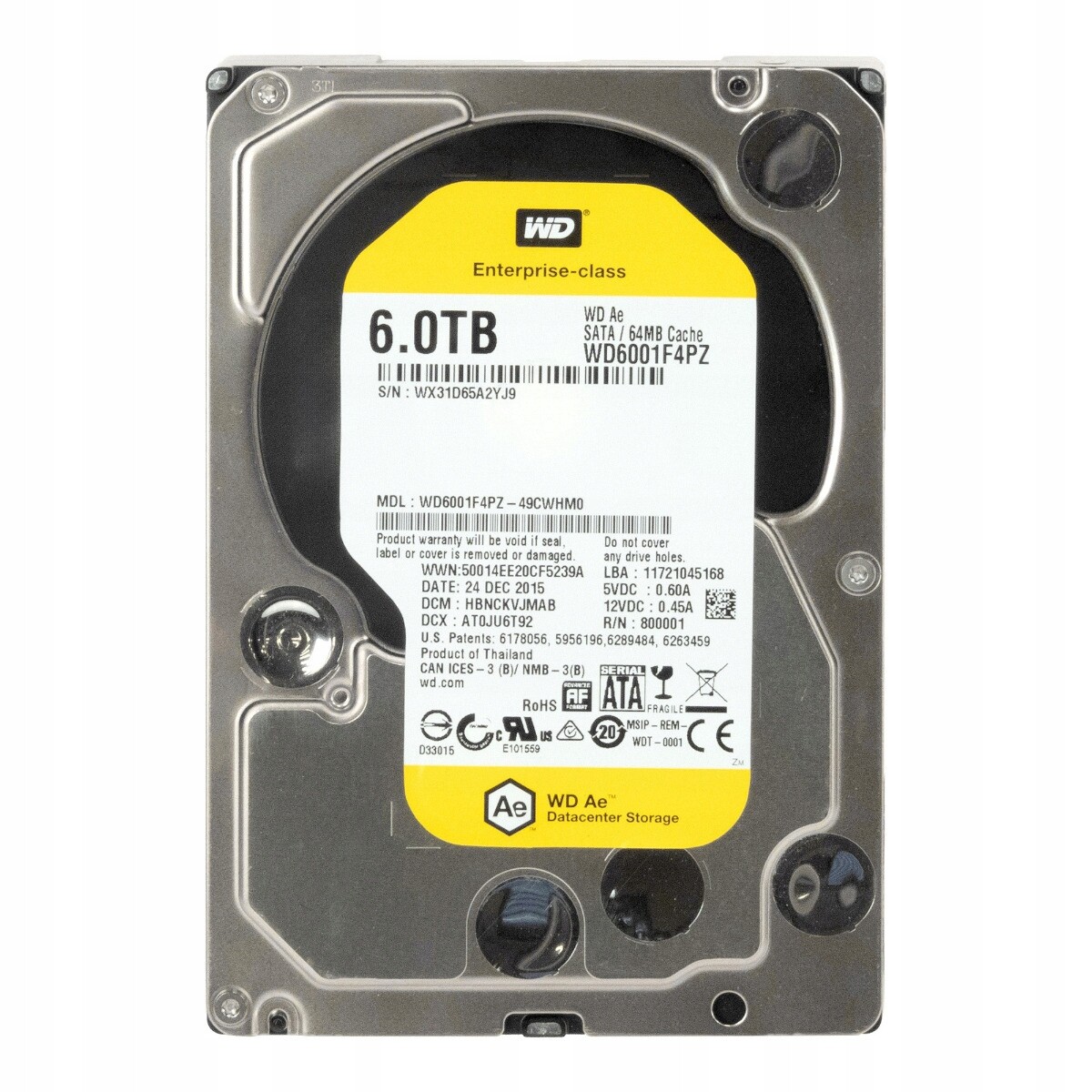 Wd Ae 6TB 5760RPM 64MB Sata III 3.5'' WD6001F4PZ
