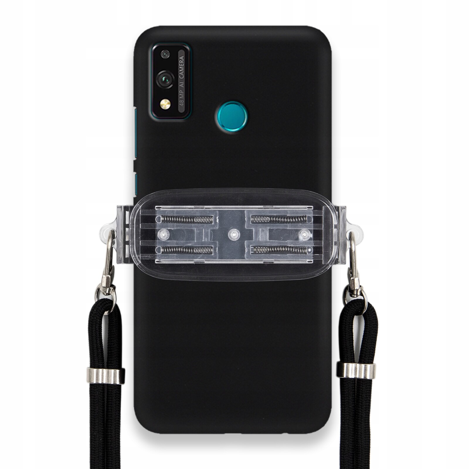 Pouzdro Pro Huawei Honor 9X Lite Smooth Case Univerzální Držák Černá Šňůrka