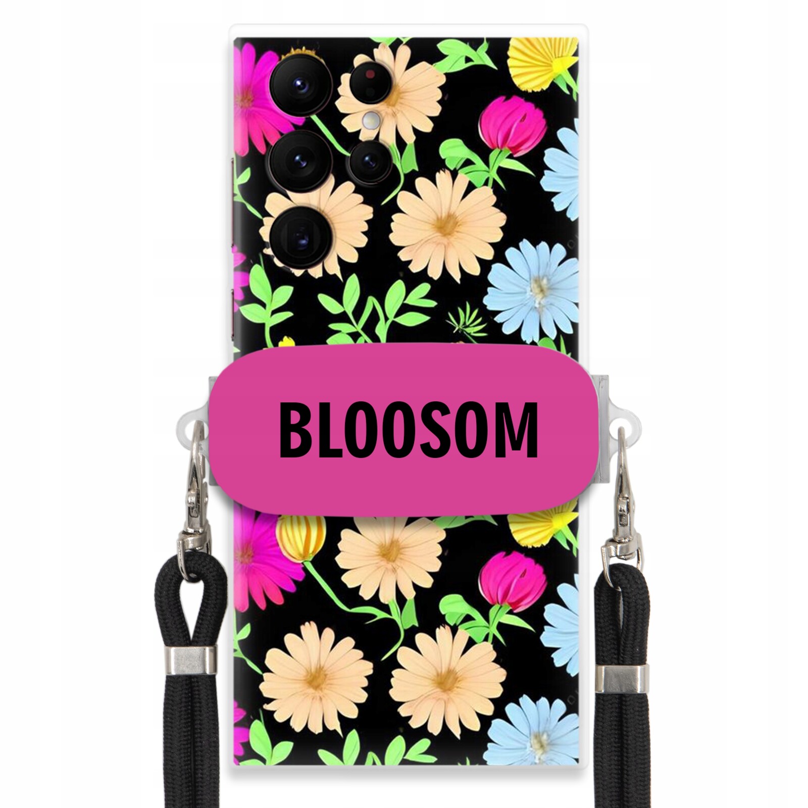 Pouzdro Crossbody Držák Pro Samsung S22 Ultra Kryt Květiny Bloosom Flower