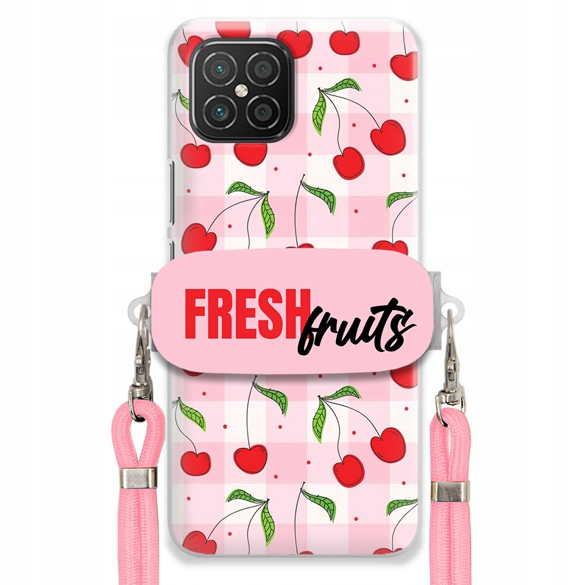 Pouzdro pro Huawei Nova 8 Se Case Držák Šňůra Růžová Fresh Fruits Mřížka