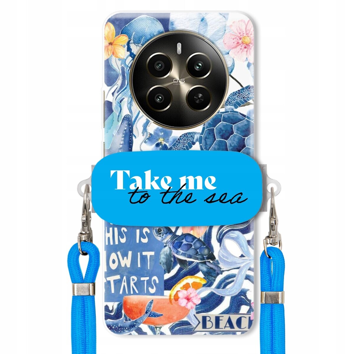Pouzdro pro Realme 12 Plus 5G Premium Vodítko Blue Držák Take Me To The Sea