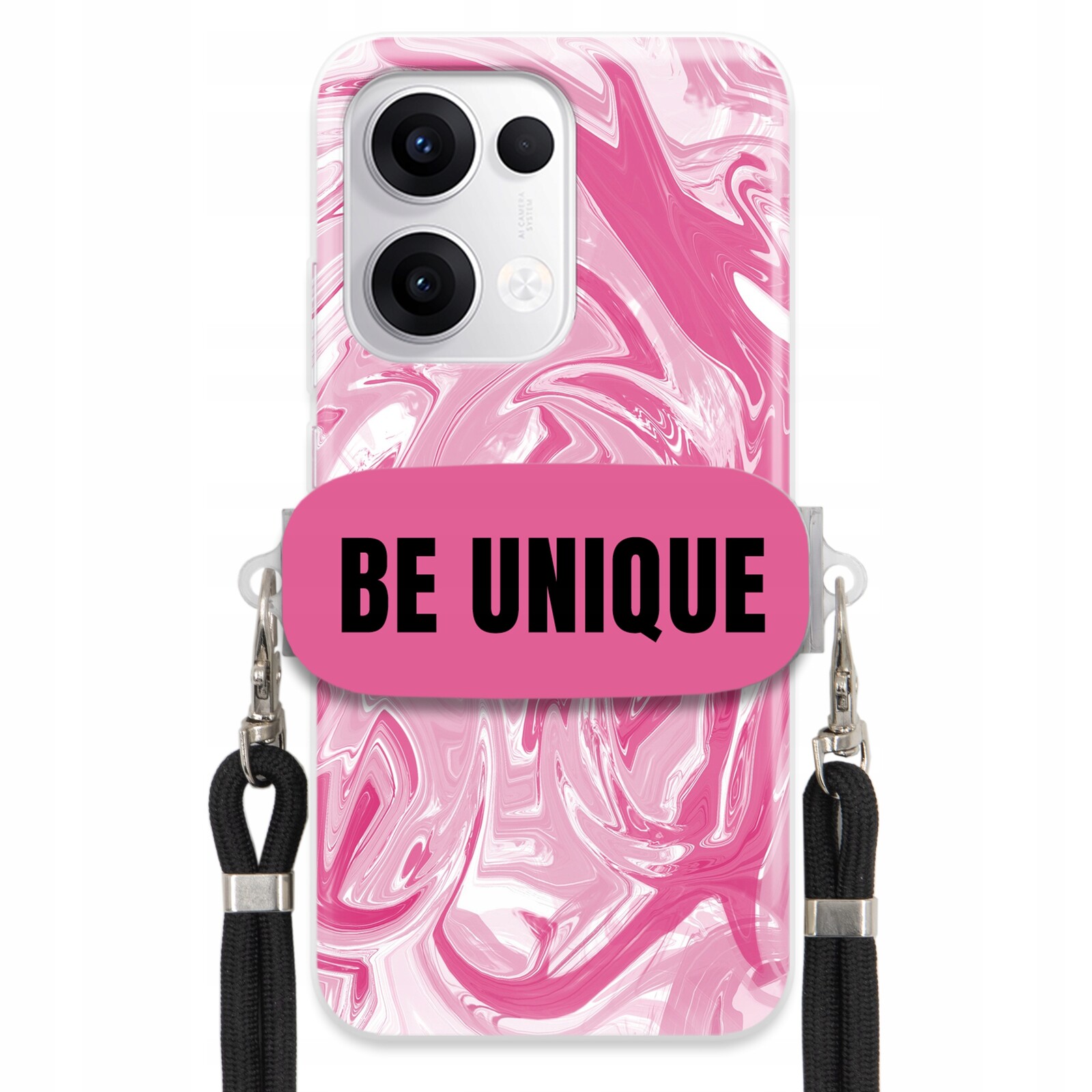 Pouzdro pro Oppo Reno 13 5G Case Uchytky Šňůrka Černá Růžová Mramorová Unikátní
