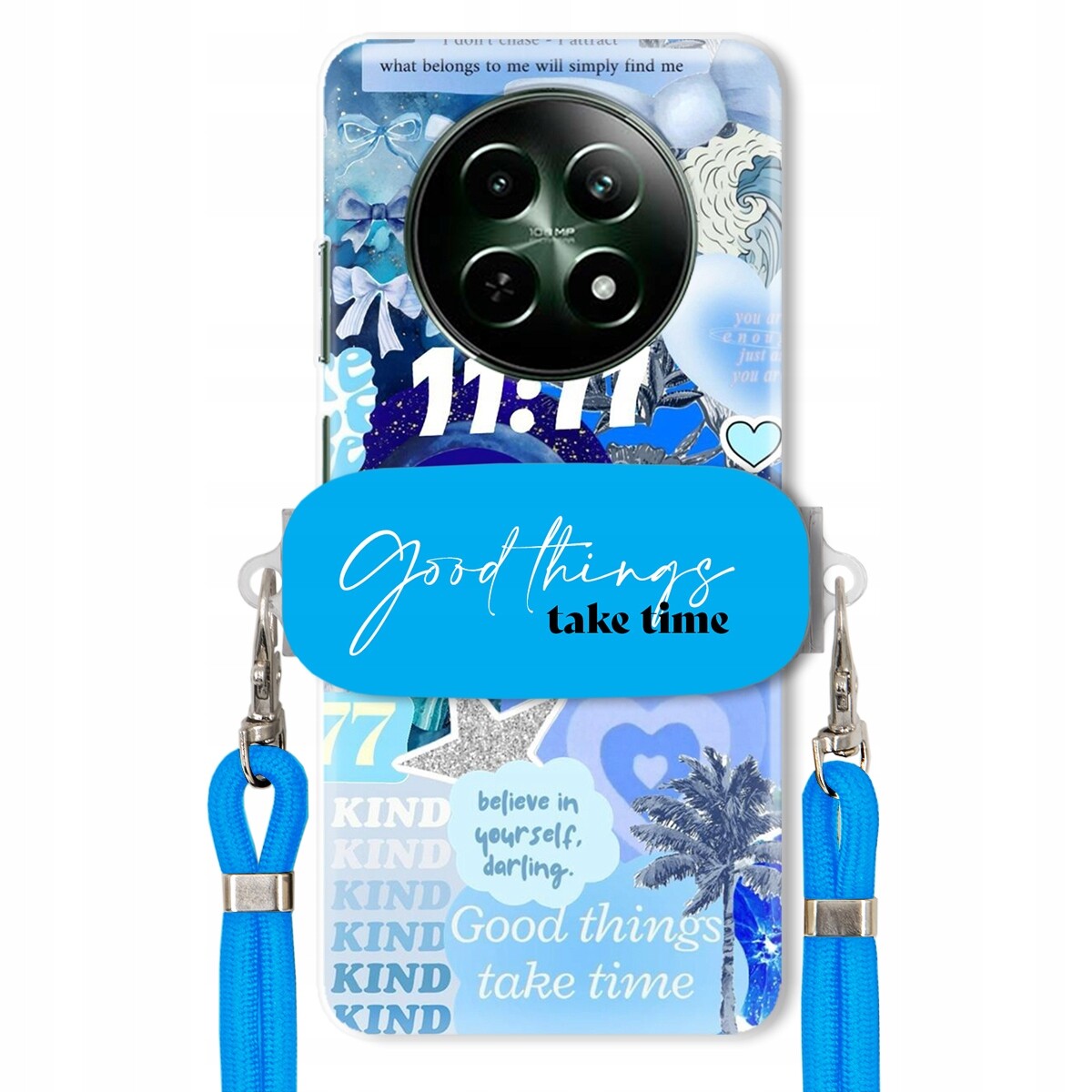 Pouzdro pro Realme 12 5G Držák Crossbody Vodítko Good Things Take Time Lata