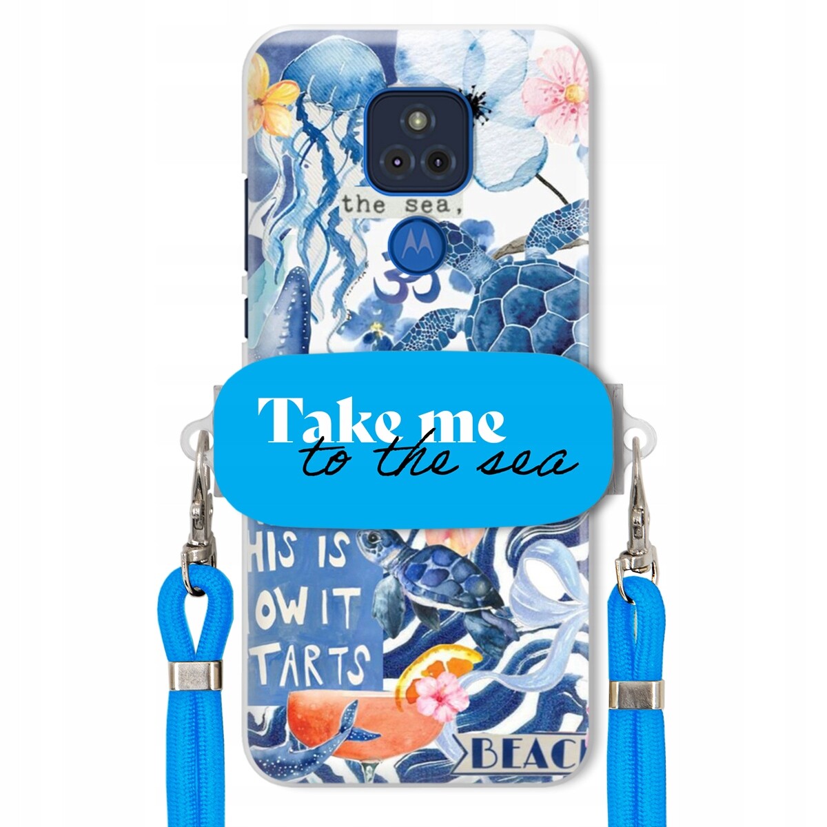 Pouzdro pro Motorola G Play 2021 Premium Vodítko modré Držák Take Me To The Sea
