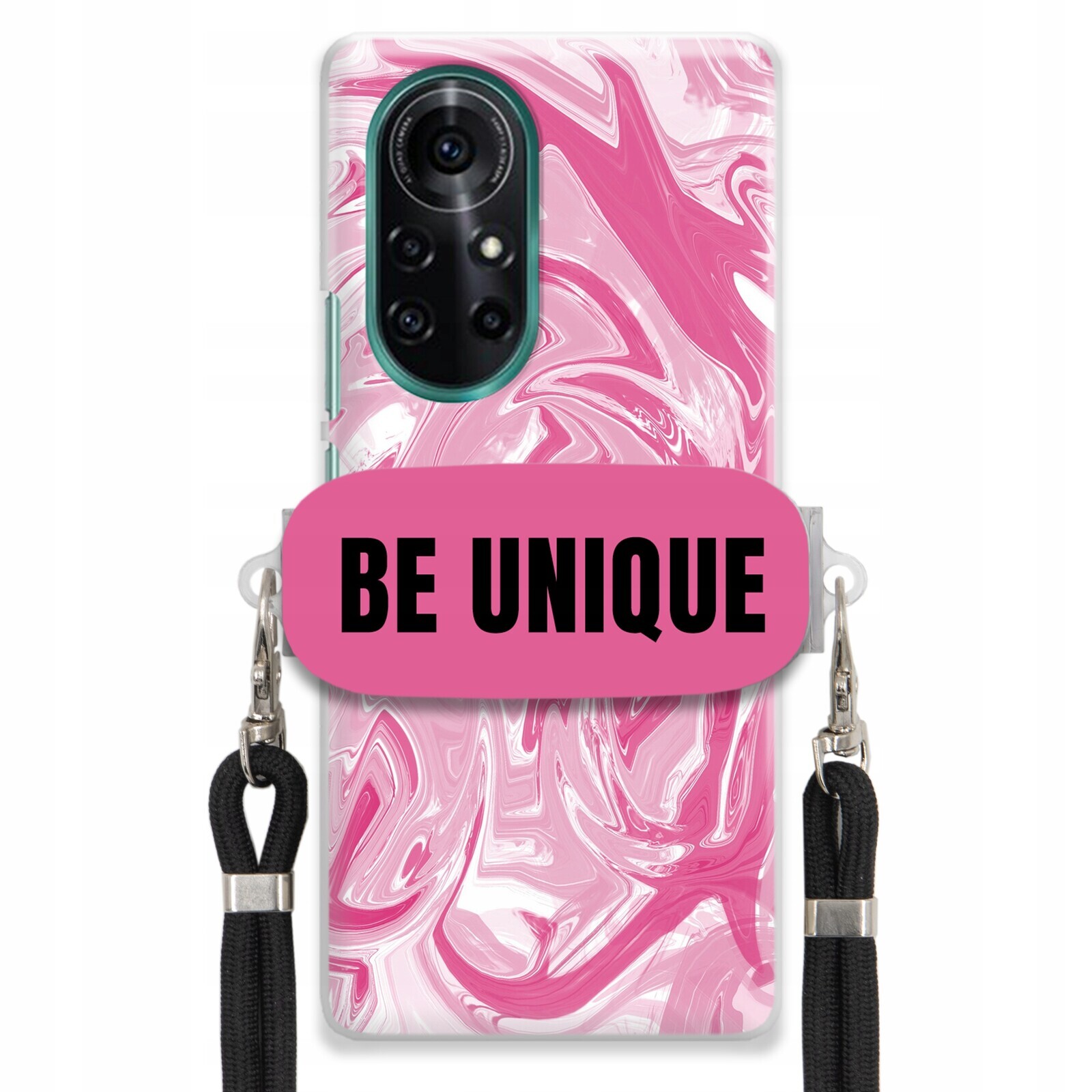 Pouzdro pro Huawei Nova 8 Case úchytka pro šňůrku Černá Růžová Mramorová Be Unique