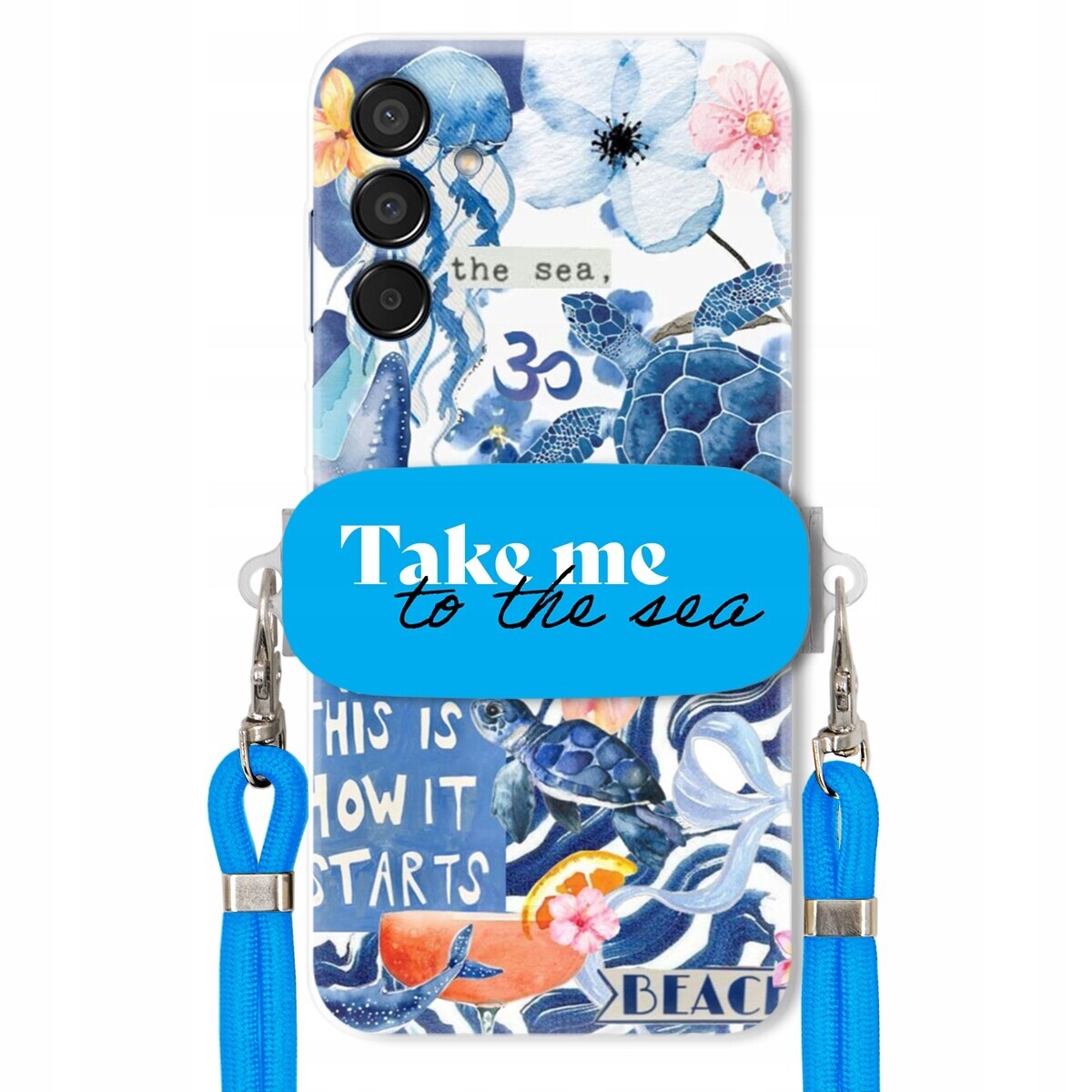 Pouzdro pro Samsung M15 5G Premium Vodítko modré Držák Take Me To The Sea