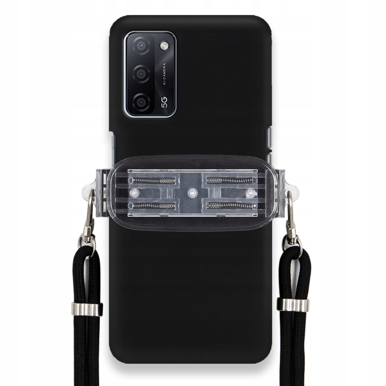 Pouzdro Pro Oppo A55 5G Smooth Case Ochranný Univerzální Držák Černá Šňůrka