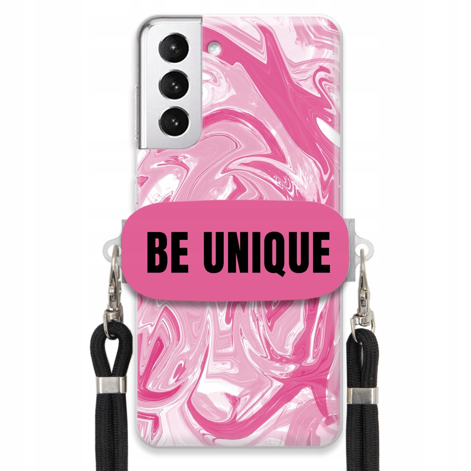 Pouzdro pro Samsung S30 Plus Case úchytka na šňůrku Černá Růžová Mramorová Unique