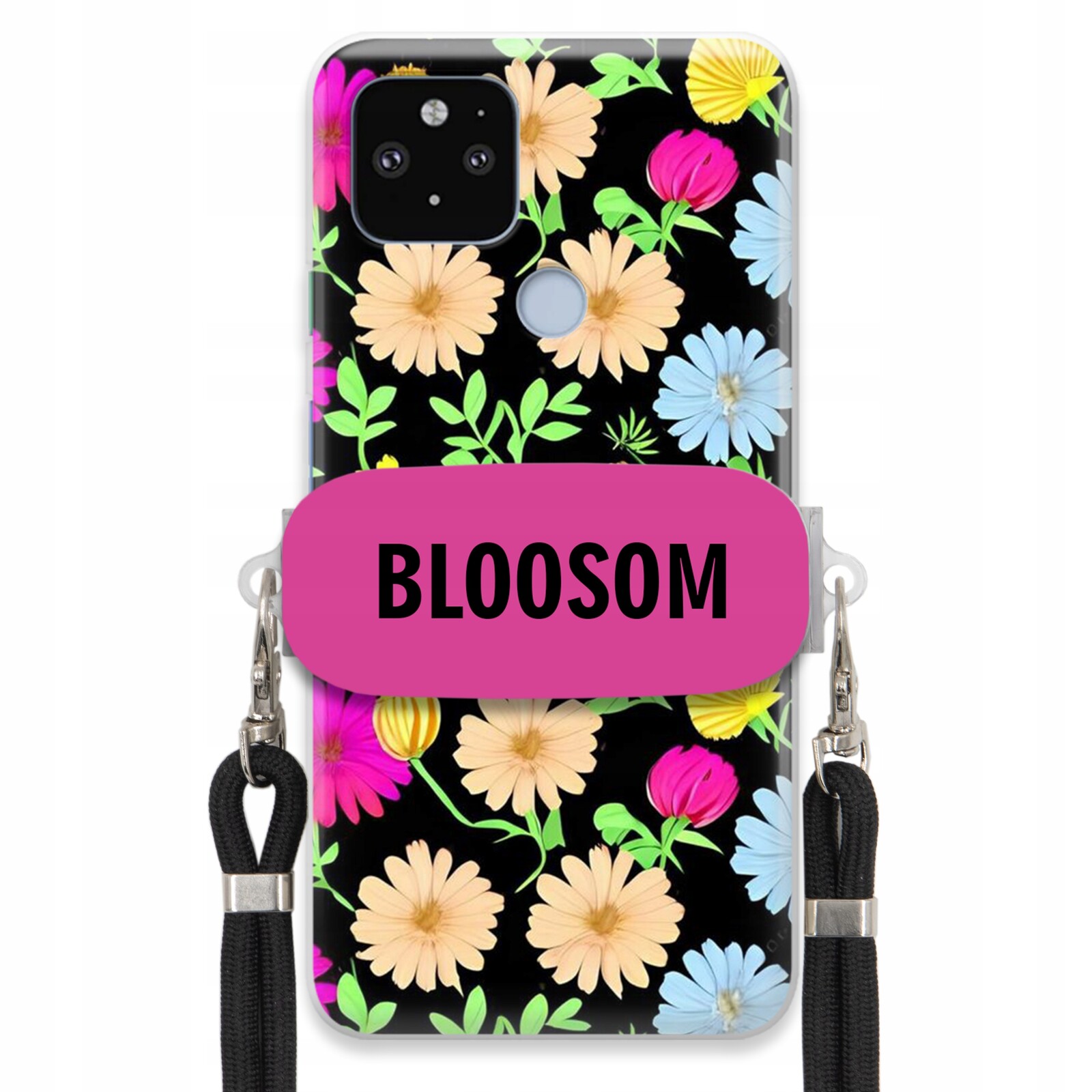 Pouzdro Crossbody Držák Pro Google Pixel 5XL Kryt Květiny Bloosom Flower