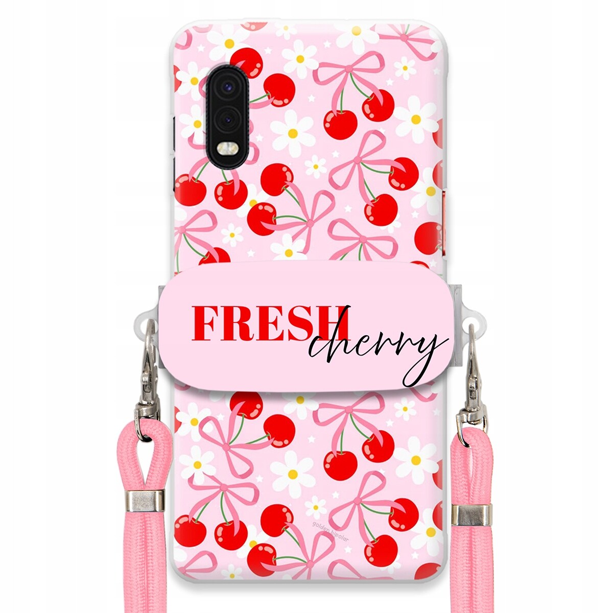 Pouzdro pro Samsung Xcover Pro Case Držák na šňůrku Růžová Fresh Cherry Kokardy