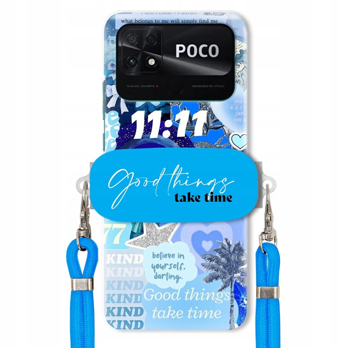 Pouzdro pro Xiaomi Poco C40 Držák vodítko Crossbody Good Things Sea Lata