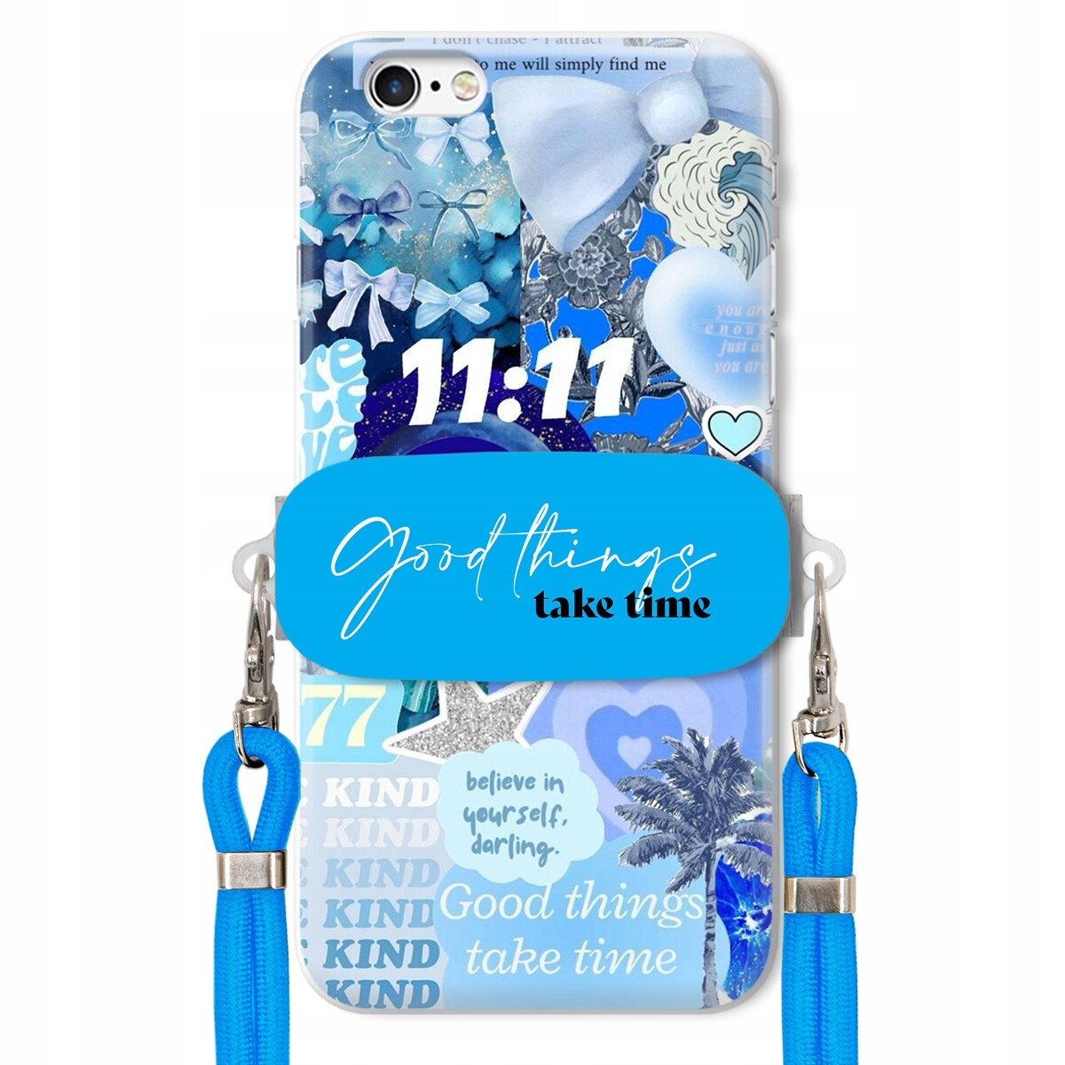 Pouzdro pro iPhone 6 Plus Držák Vodítko Crossbody Good Things Take Time Lata