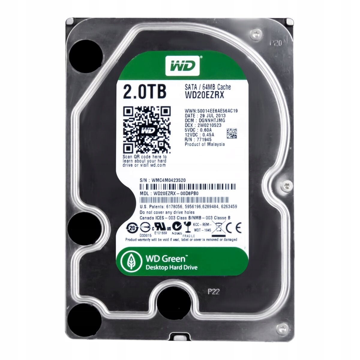 Wd Green 2TB 5.4K 64MB Sata III 3.5