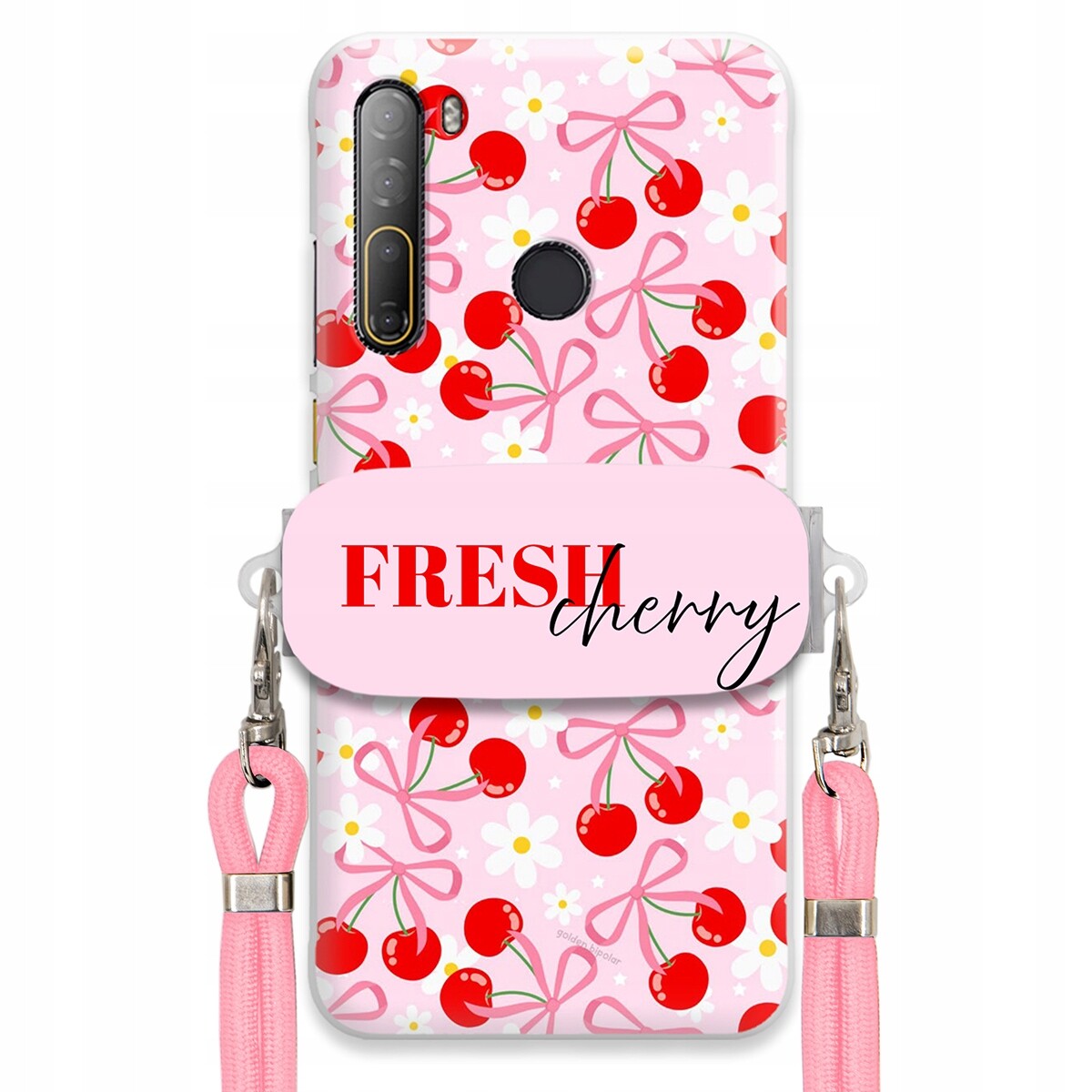 Pouzdro pro Htc Desire D20 Pro Case Držák Šňůrka Růžová Fresh Cherry Mašle