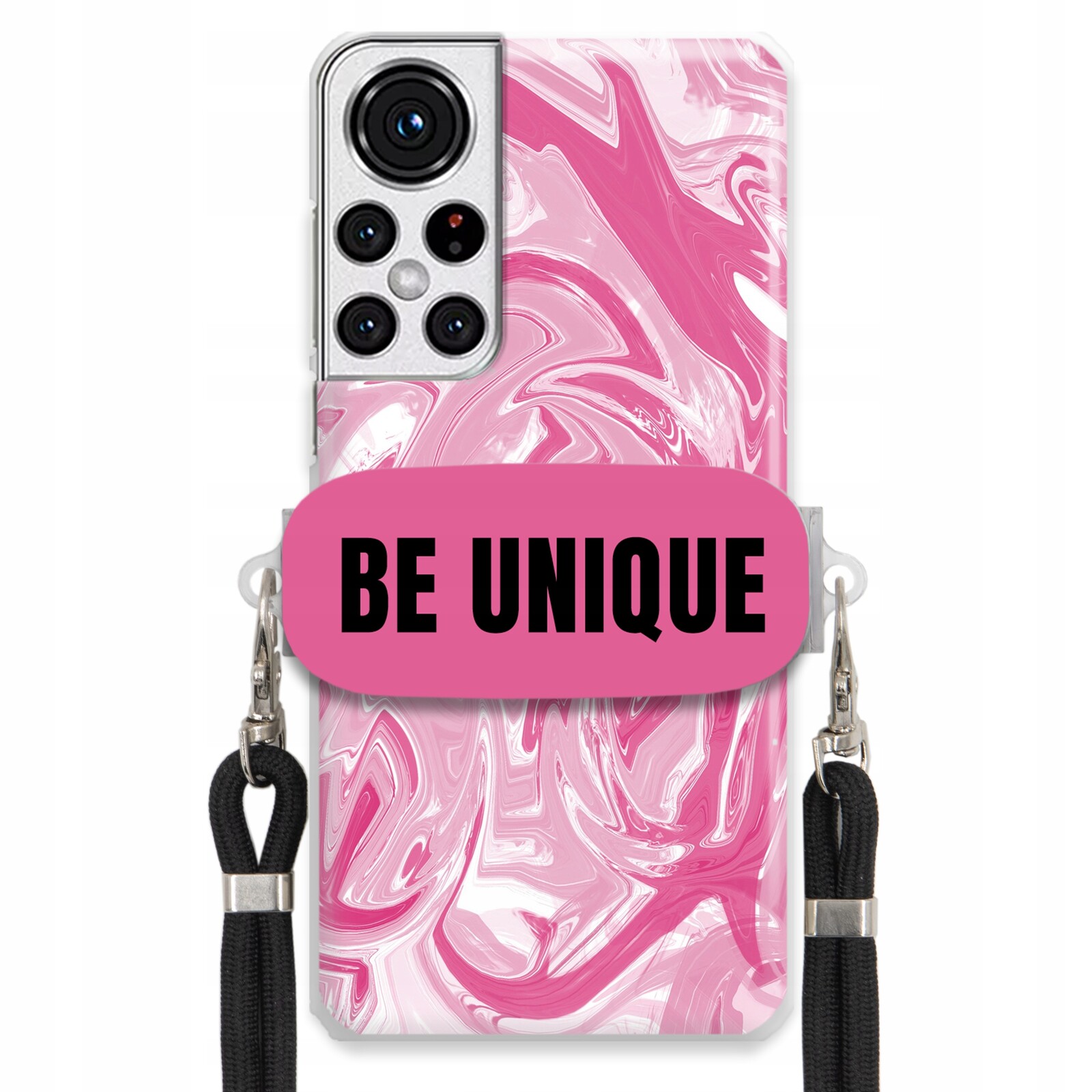 Pouzdro pro Samsung S22 Plus Case úchytka na šňůrku Černá Růžová Mramorová Unique