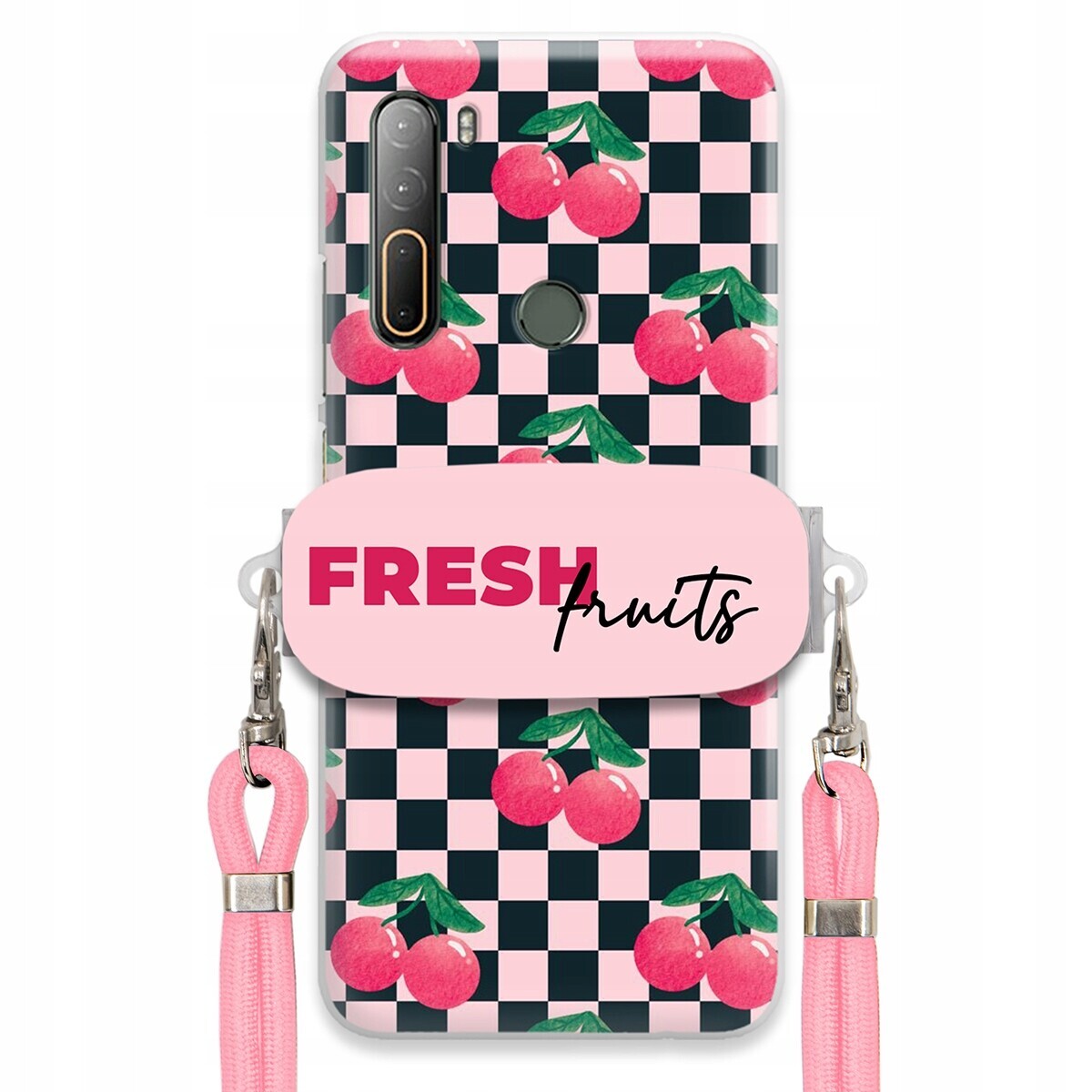 Pouzdro pro Htc Desire U20 5G Crossbody vodítko držák Šachovnice Fresh Fruits