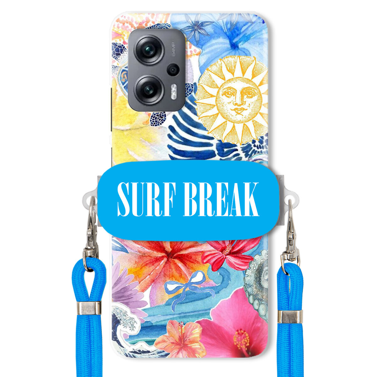 Pouzdro pro Xiaomi Poco X4 Gt Crossbody vodítko modré držák Surf Break Lata