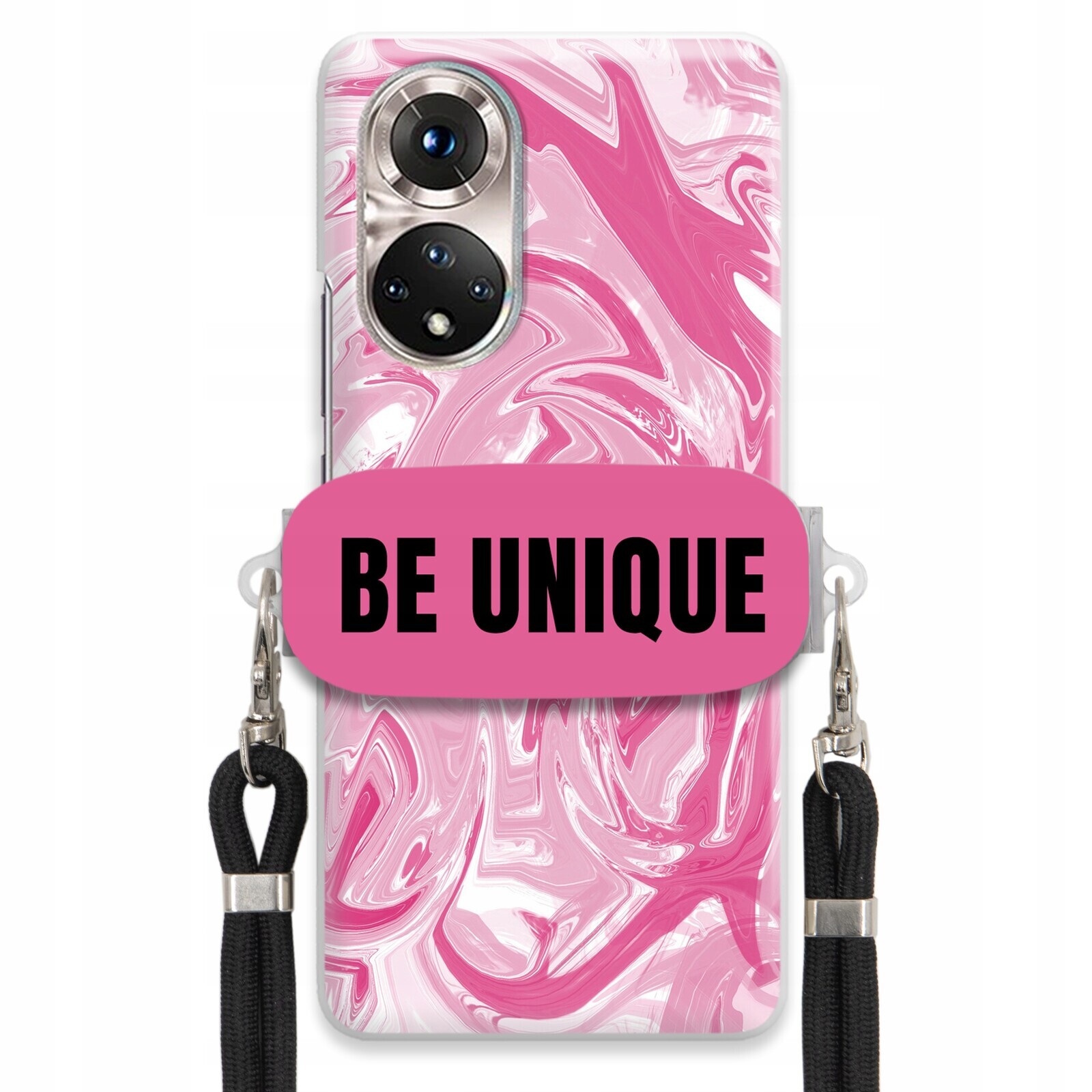 Pouzdro pro Huawei Honor 50 úchytka na šňůrku Černá Růžová Mramorová Unique