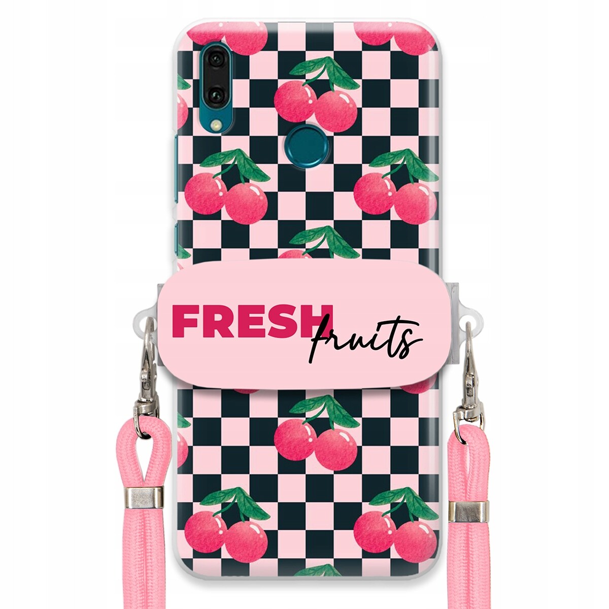 Pouzdro pro Huawei Y9 2019 Crossbody vodítko držák Šachovnice Fresh Fruits