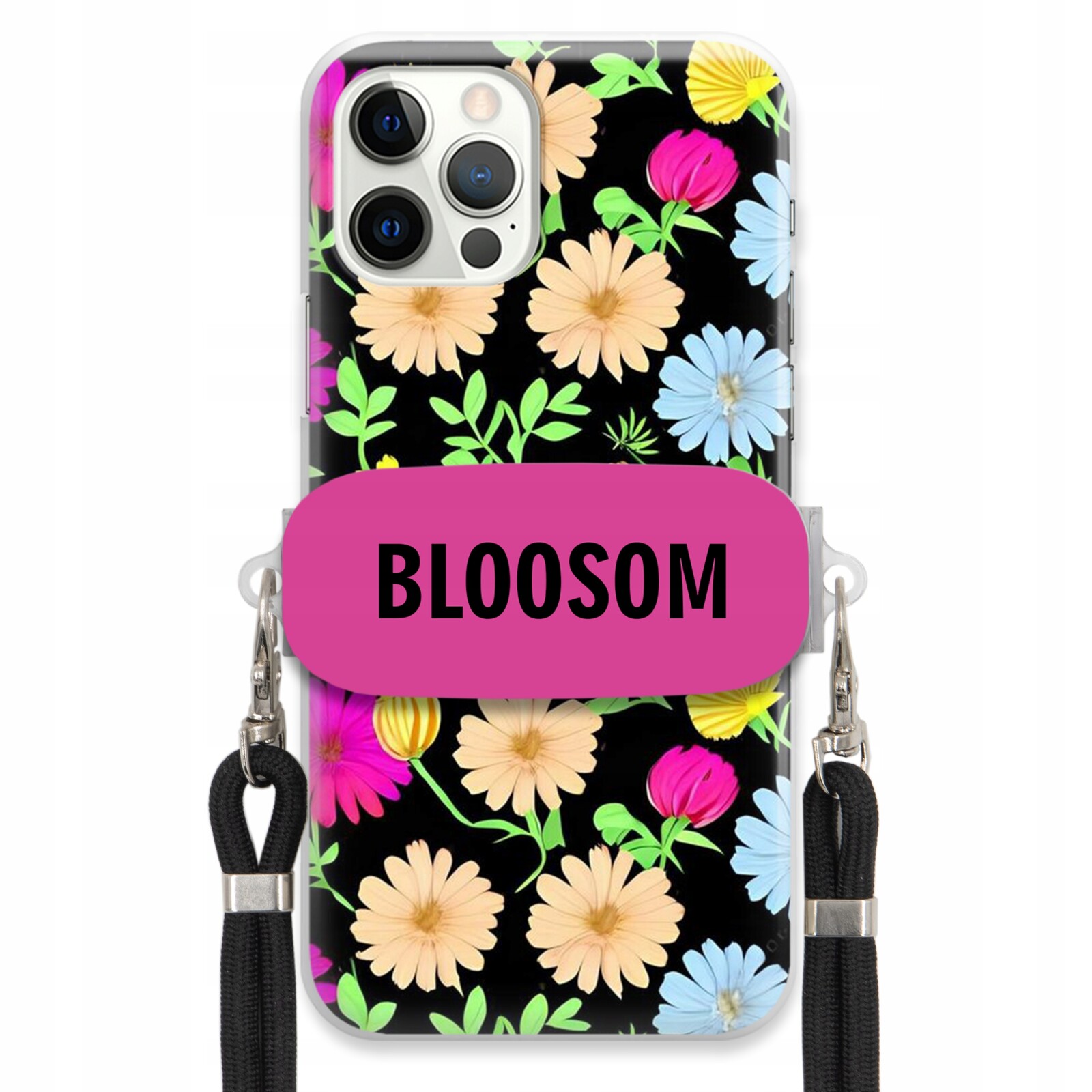 Pouzdro Crossbody Držák Pro Iphone 12 Pro Kryt Case Květiny Bloosom Flower