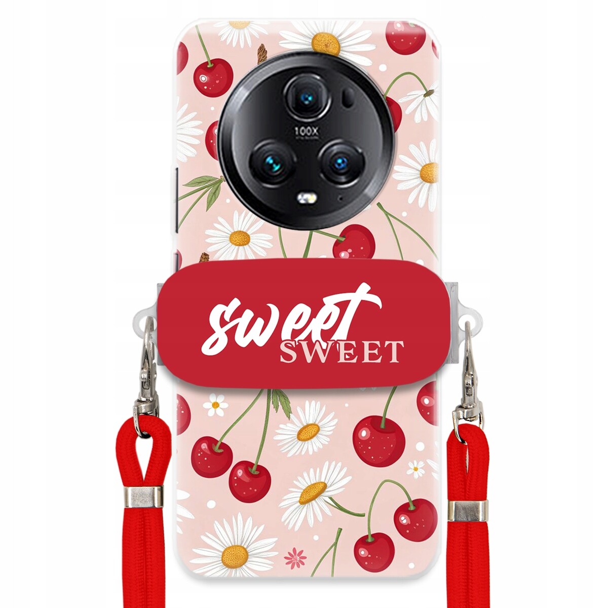 Pouzdro pro Huawei Honor Magic 5 Pro Červené vodítko držák Sweet Sweet Višeň