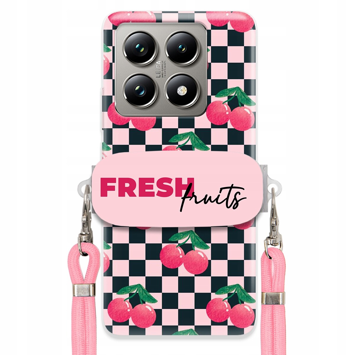Pouzdro pro Xiaomi 14T Pro Crossbody vodítko Držák Šachovnice Fresh Fruits