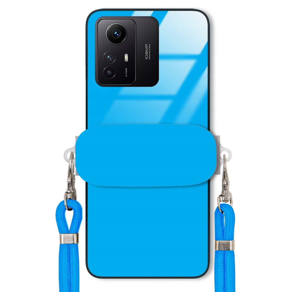 Pouzdro pro Xiaomi Redmi Note 12S 4G Glass Set Držák Šňůrka Modrá