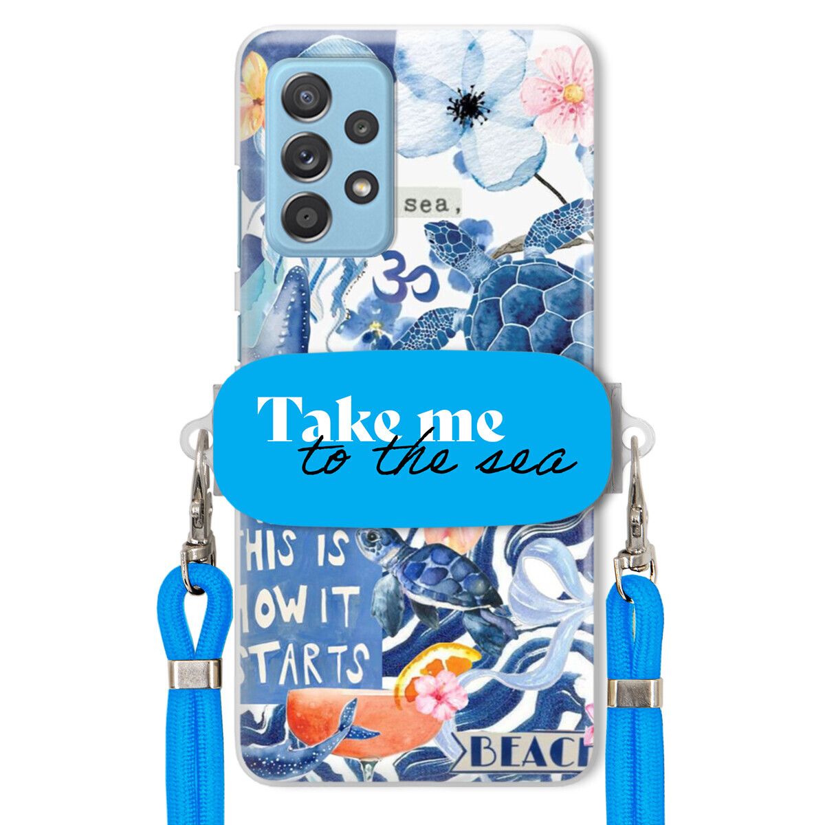 Pouzdro pro Samsung A33 5G Premium Vodítko modré Držák Take Me To The Sea