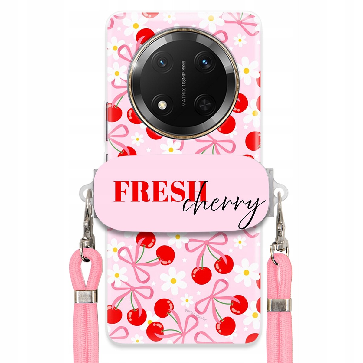 Pouzdro pro Honor Magic 7 Lite Case Držák Šňůrka Růžová Fresh Cherry Mašle