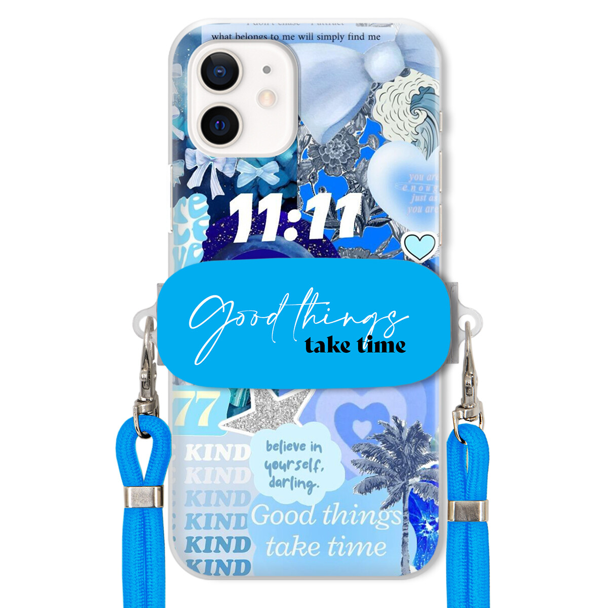 Pouzdro pro iPhone 12 Držák Crossbody vodítko Good Things Take Time Lata