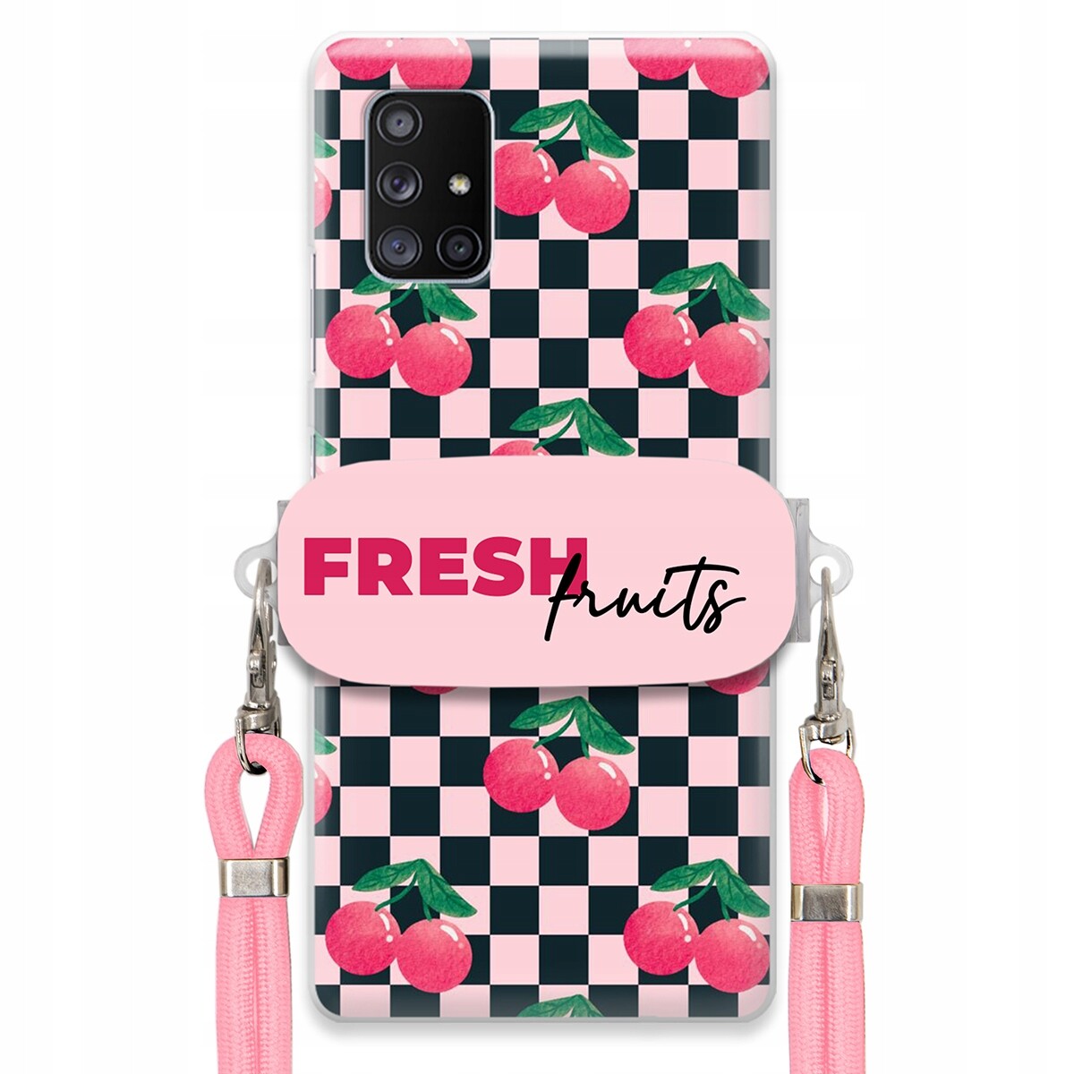 Pouzdro pro Samsung A71 5G Crossbody vodítko držák na šachovnici Fresh Fruits