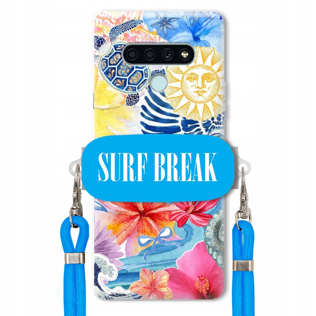 Pouzdro pro Lg K71 Crossbody vodítko modré držák Surf Break Pancéřové prázdninové