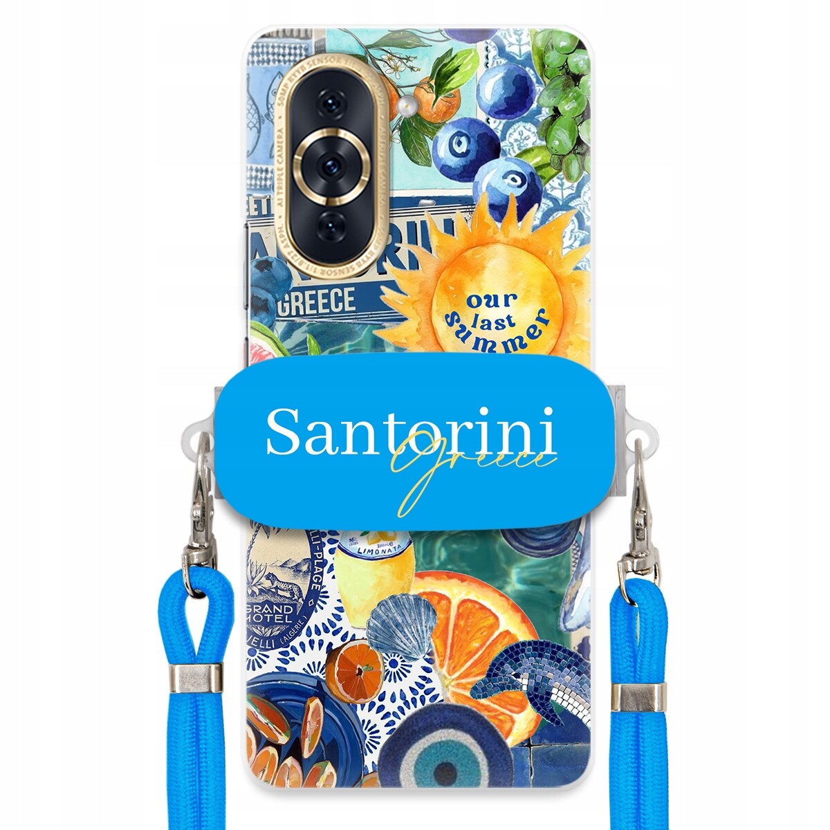 Pouzdro pro Huawei Nova 10 Pro Modré Crossbody vodítko držák Santorini Sea