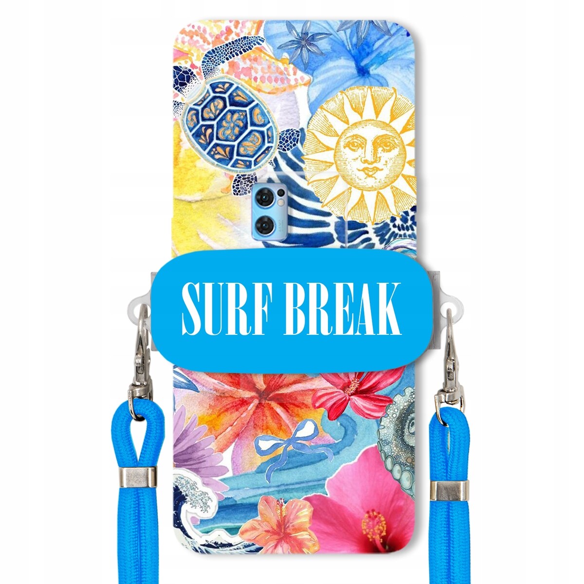 Pouzdro pro Oppo Reno 7 Pro Crossbody vodítko modré držák Surf Break Lata