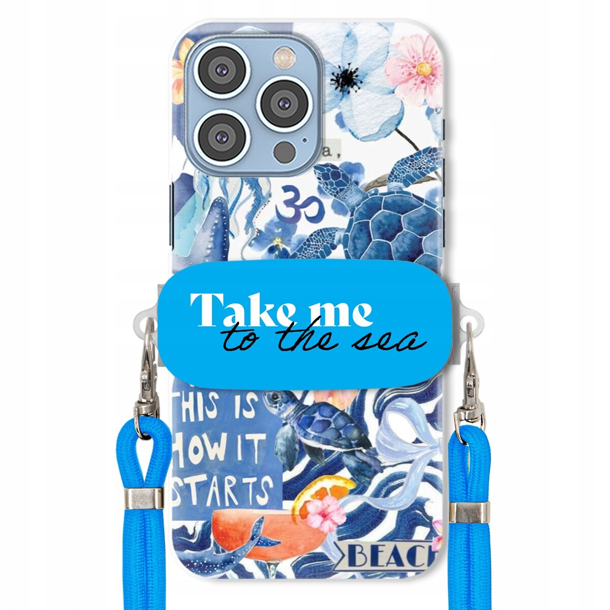Pouzdro pro iPhone 14 Pro Max Premium Vodítko Blue Držák Take Me To The Sea