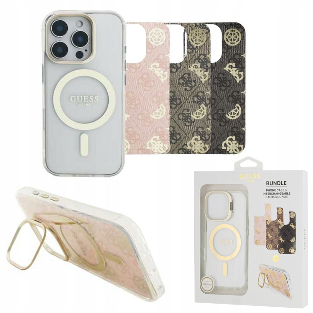Guess pouzdro MagSafe 3v1 s vyměnitelným pozadím na zadní kryt pro Apple iPhone 16 Pro Max