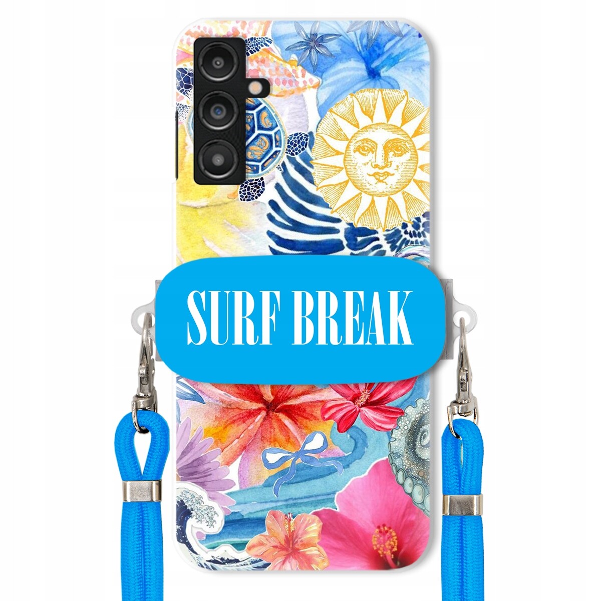 Pouzdro pro Samsung A14 5G Crossbody vodítko modré držák Surf Break Dovolená