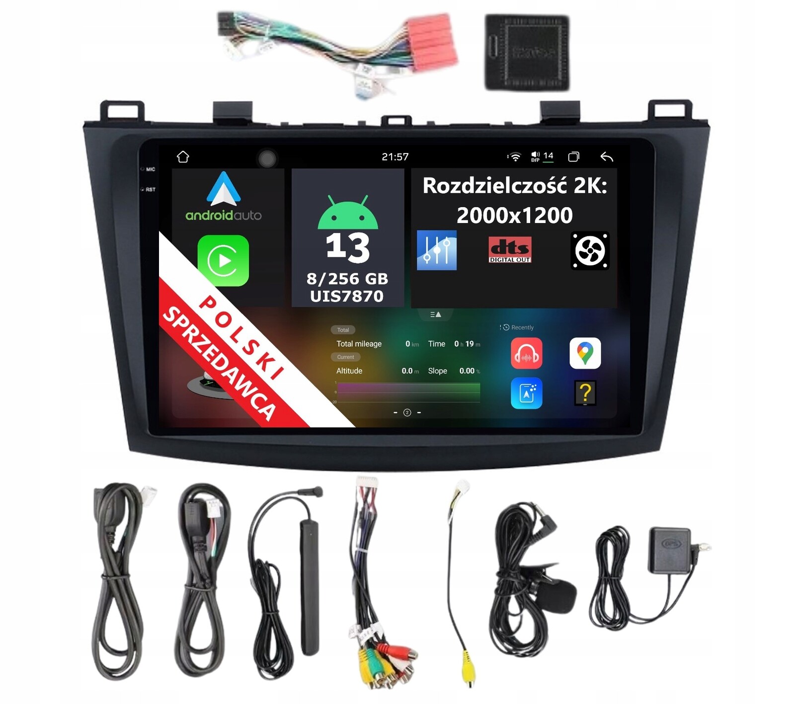 2K Qled Rádio 2DIN Navigace Pro Android Mazda 3 II 8/256 Gb Dsp Carplay Lte