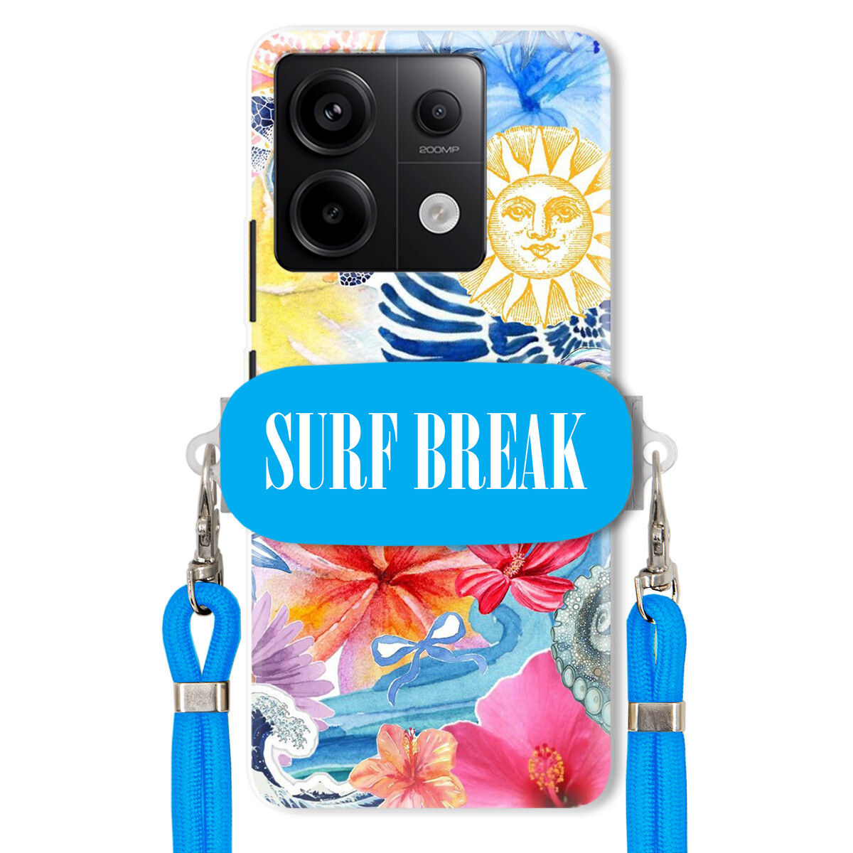 Pouzdro pro Xiaomi Redmi Note 13 Pro 5G Crossbody vodítko modré Držák Surf Break