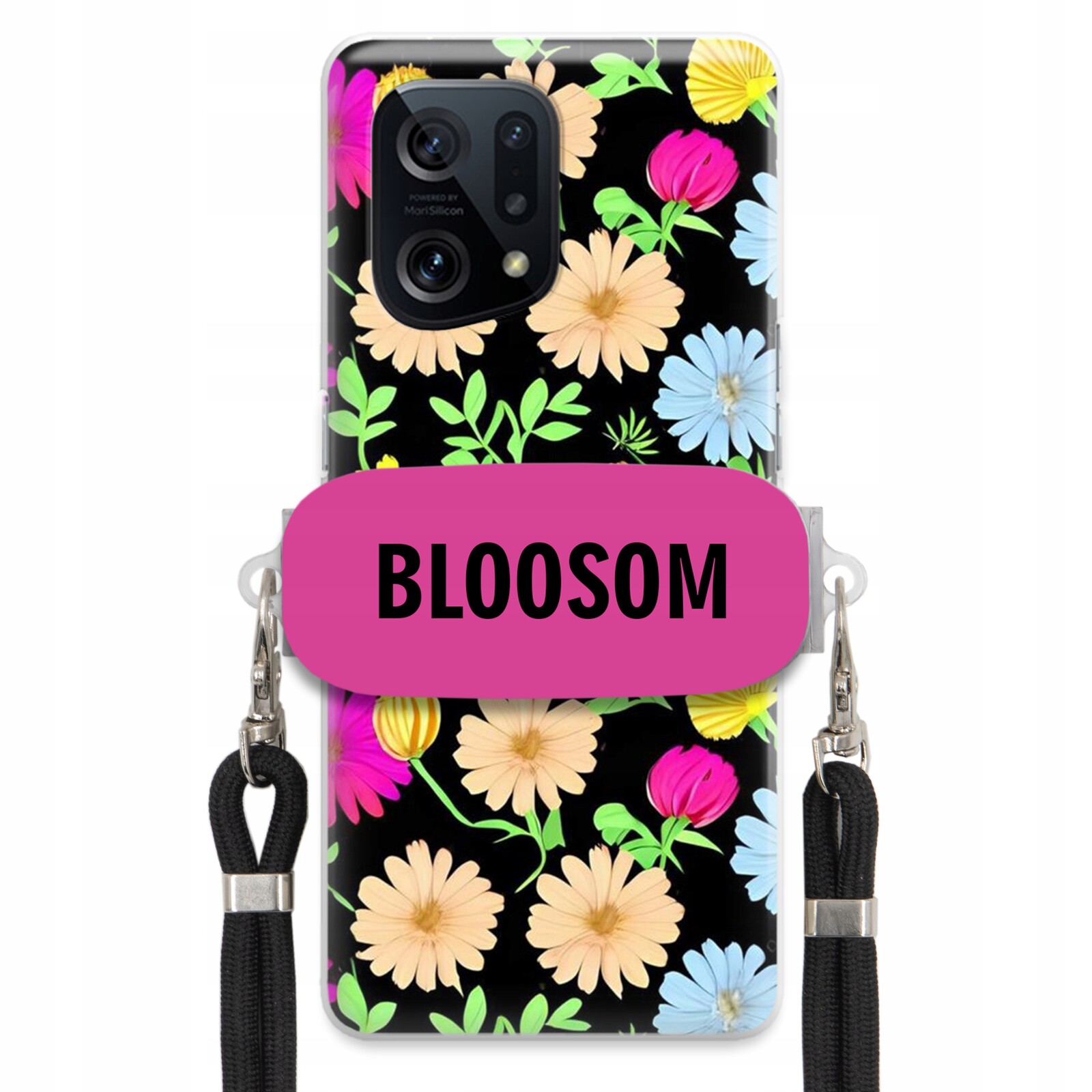 Pouzdro Crossbody Držák Pro Oppo Find X5 Kryt Case Květiny Bloosom Flower