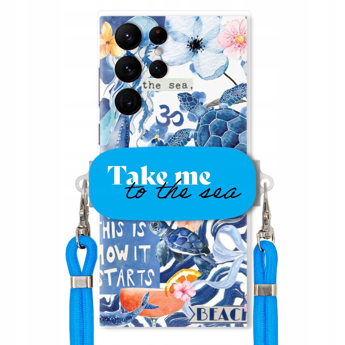 Pouzdro pro Samsung S22 Ultra Premium Vodítko Blue Držák Take Me To The Sea